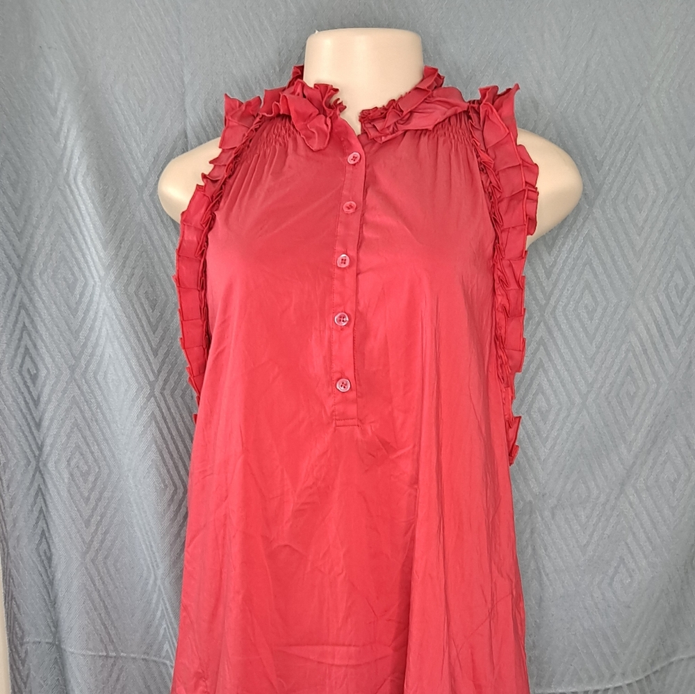 BCBGMaxazria red long blouse